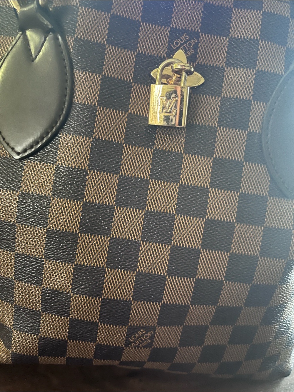 Brown checkered Zip top design inspired satchel . - Picture 11 of 11